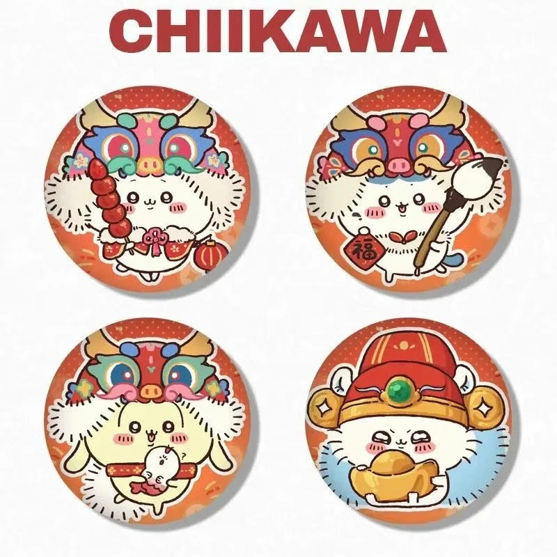 chiikawa新年节日徽章小八吉伊乌萨奇飞鼠胸针吧唧可爱挂饰