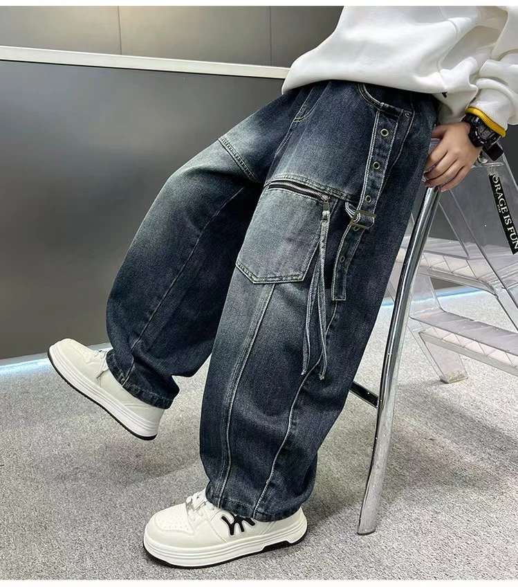 2025秋款男童时尚潮流韩版牛仔裤 曜宇68167款