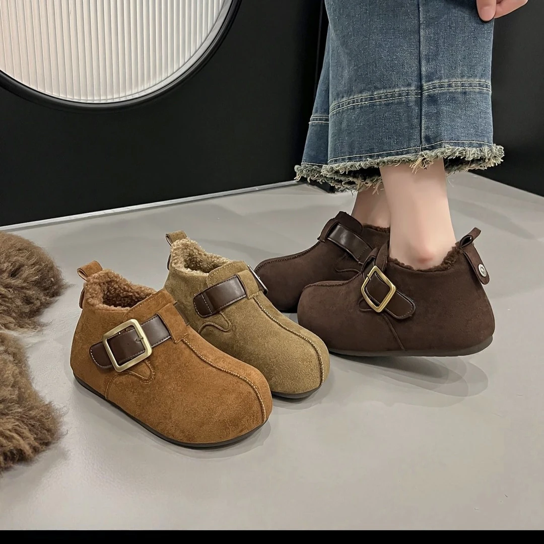 2025秋冬新款加绒复古内增高勃肯鞋