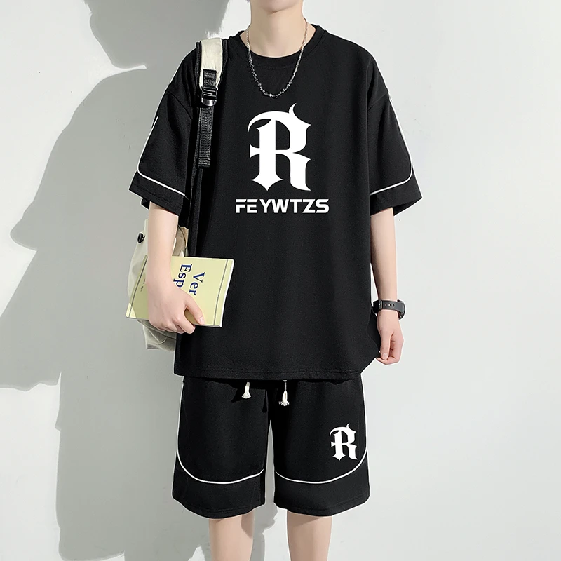 帅气学生宽松休闲运动套装夏季新款情侣宽松日系短裤韩版青年时尚