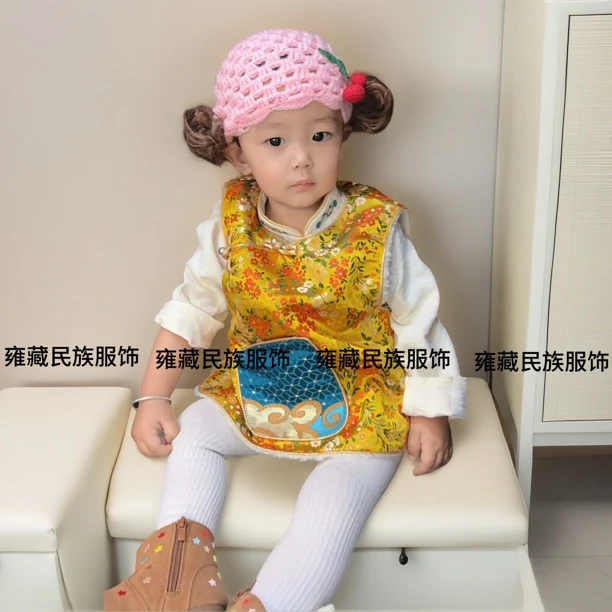 可爱小孩藏式民族风坎肩加绒保暖马甲