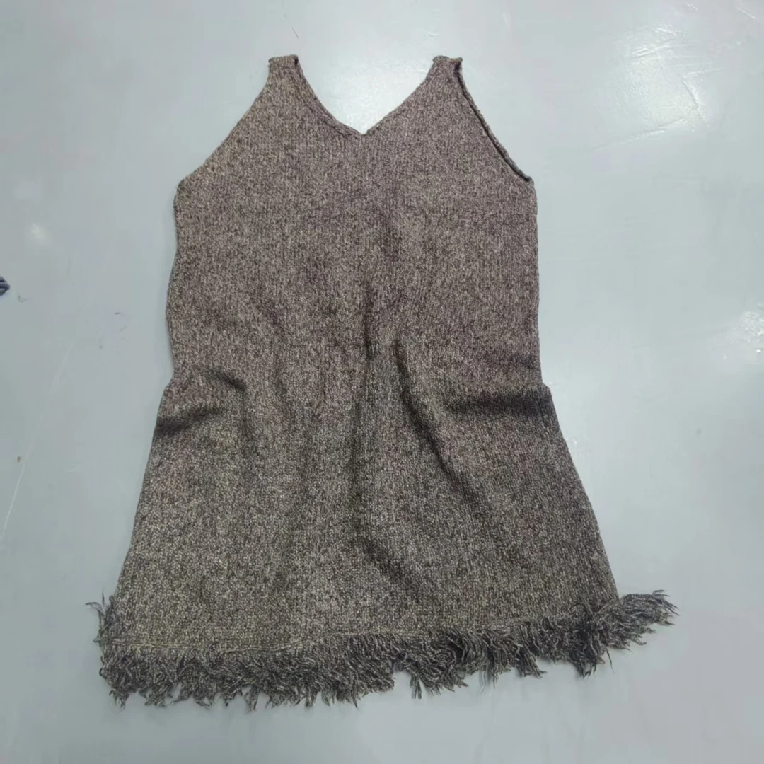 【南油玲姐】咖色吊带款针织连衣裙针织衫MY986