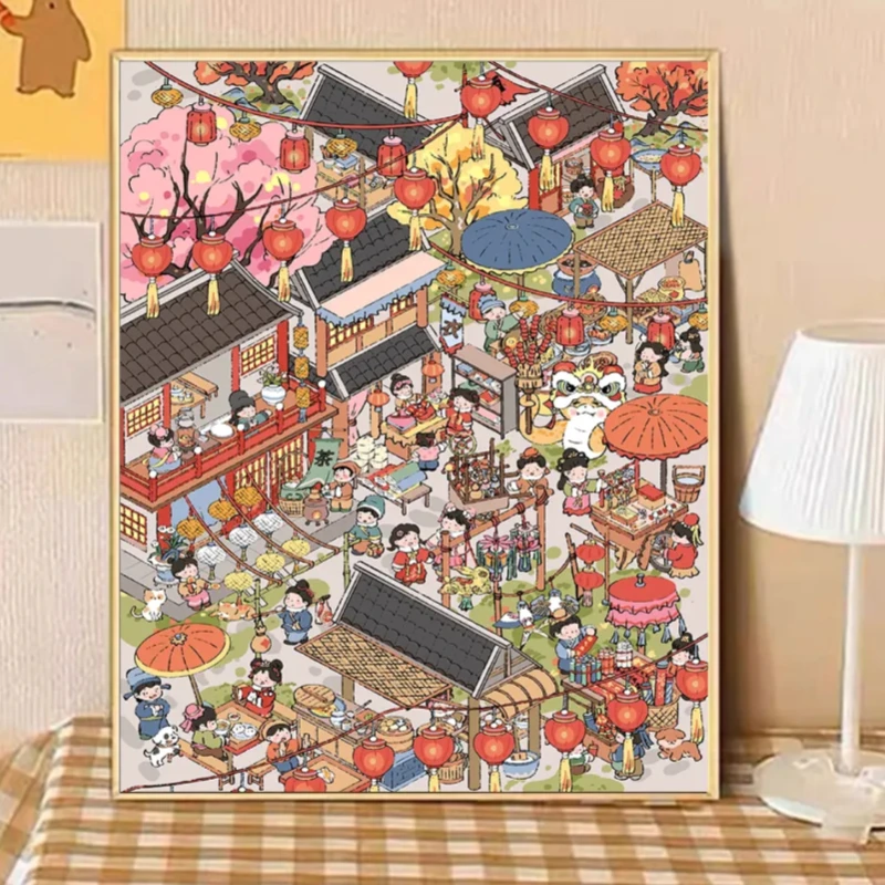 【1月上新】数字油画diy解压治愈可爱手工填色油画手绘画涂鸦画礼物