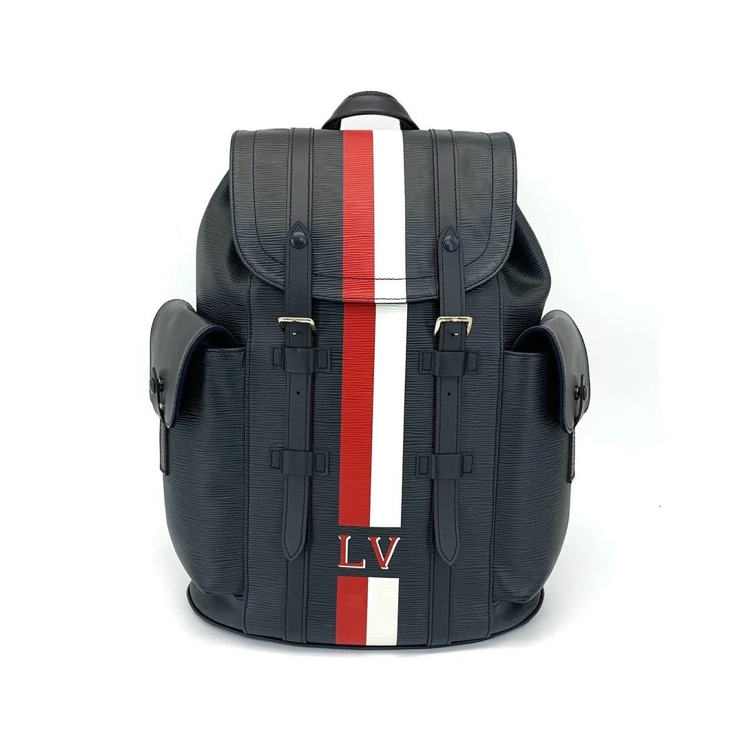 99新 LouisVuitton/路易威登 限量全皮水波纹双肩包 尺38/44 男士