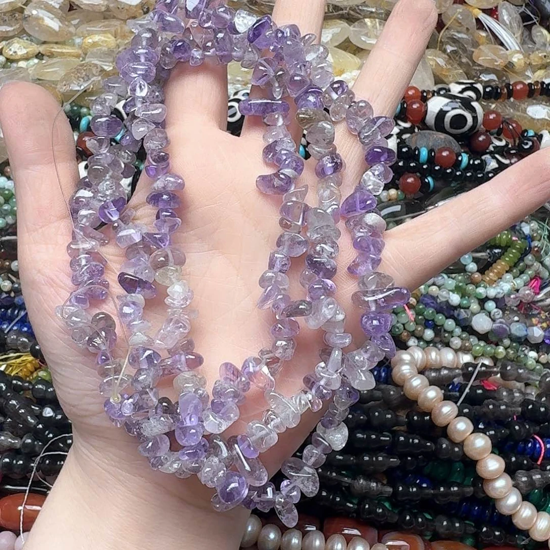 玛瑙/玉髓合金珠宝半成品一条紫水晶毛衣链