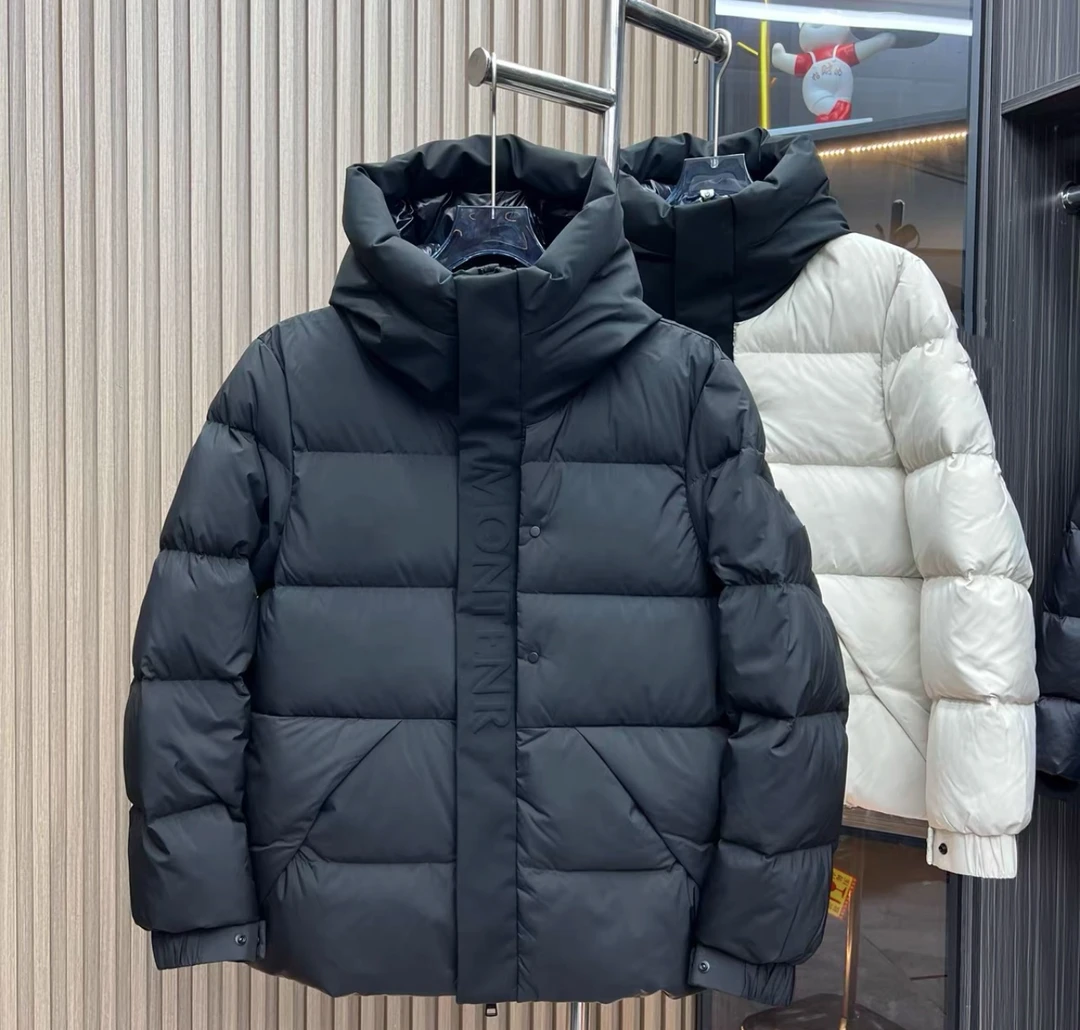 冬季加厚黑武士情侣撞色连帽羽绒服9972