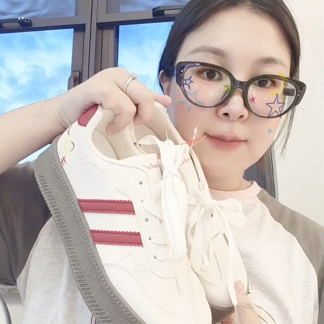 女鞋 厚底板鞋 增高百搭小白鞋 德训鞋 刺绣kt