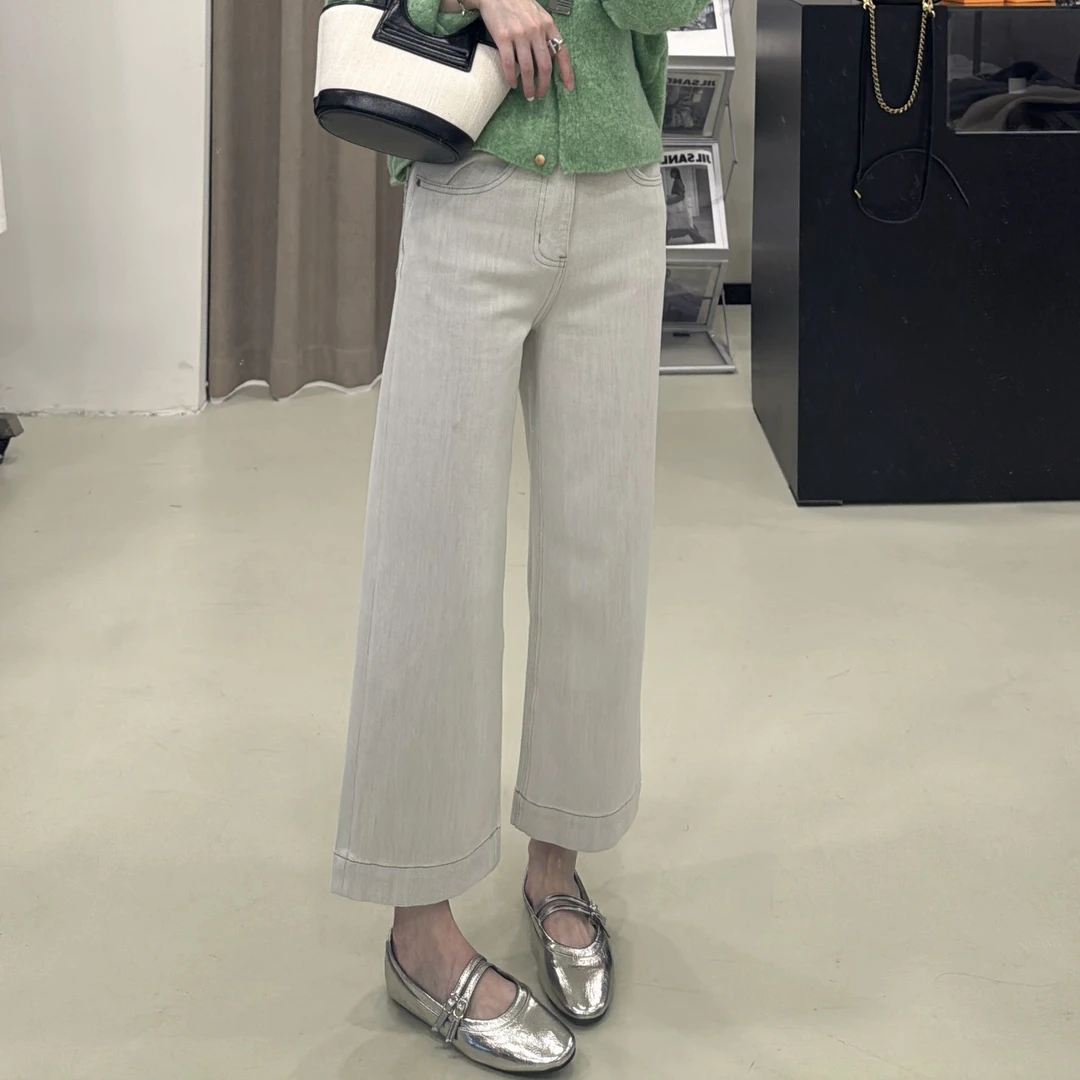 【ZMMY严选私服】秋季新款韩版高腰显瘦百搭窄版直筒牛仔裤5091505