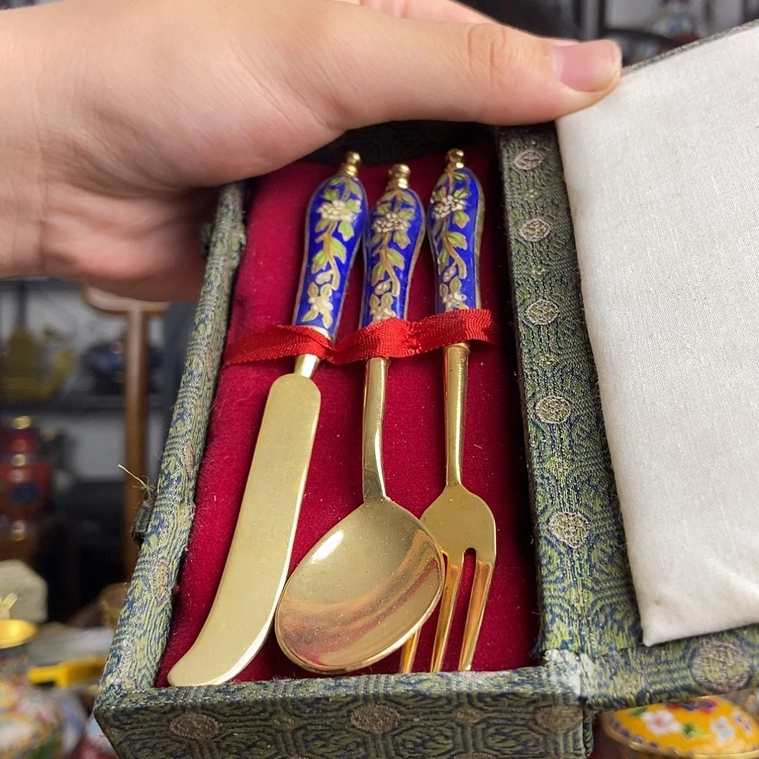 铜小*阳景泰蓝创汇套盒