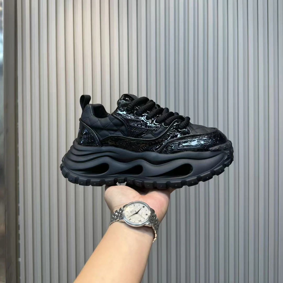 11-362冬季新款男士加绒保暖棉鞋厚底增高运动时尚百搭休闲老爹鞋