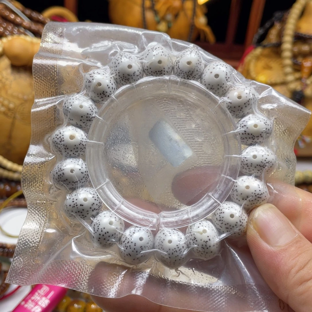 星月菩提手串14.5正月苹果珠大眼睛脱脂顺白
