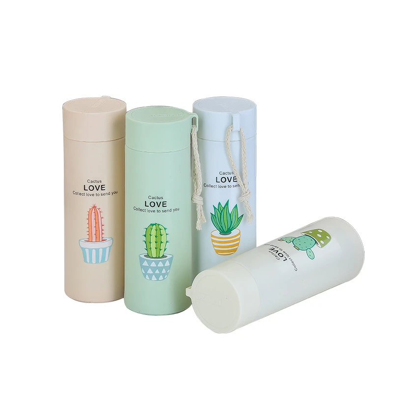 有盖多肉杯创意礼品双层水杯情侣杯子学生便携广告杯玻璃随手商务