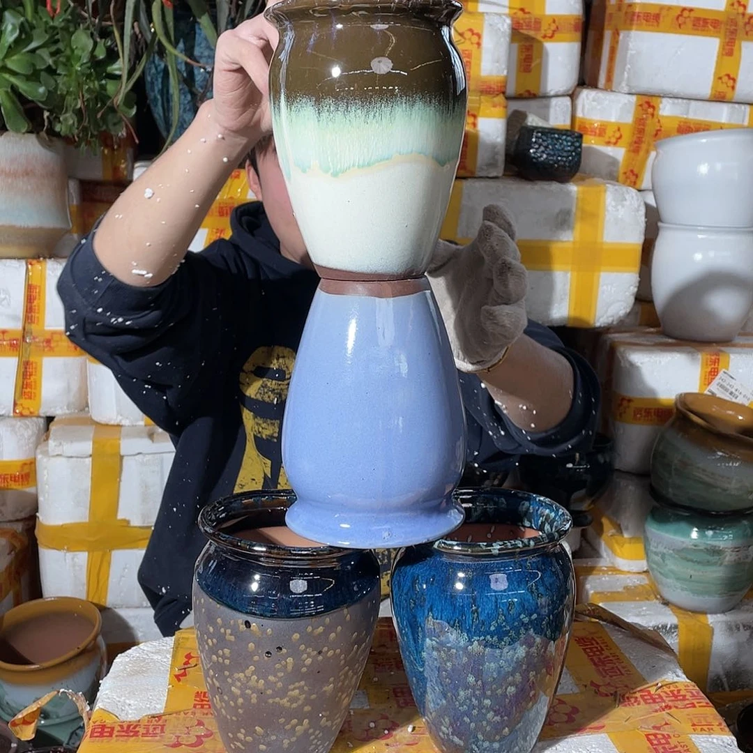 无铅玻璃宜兴紫砂花盆