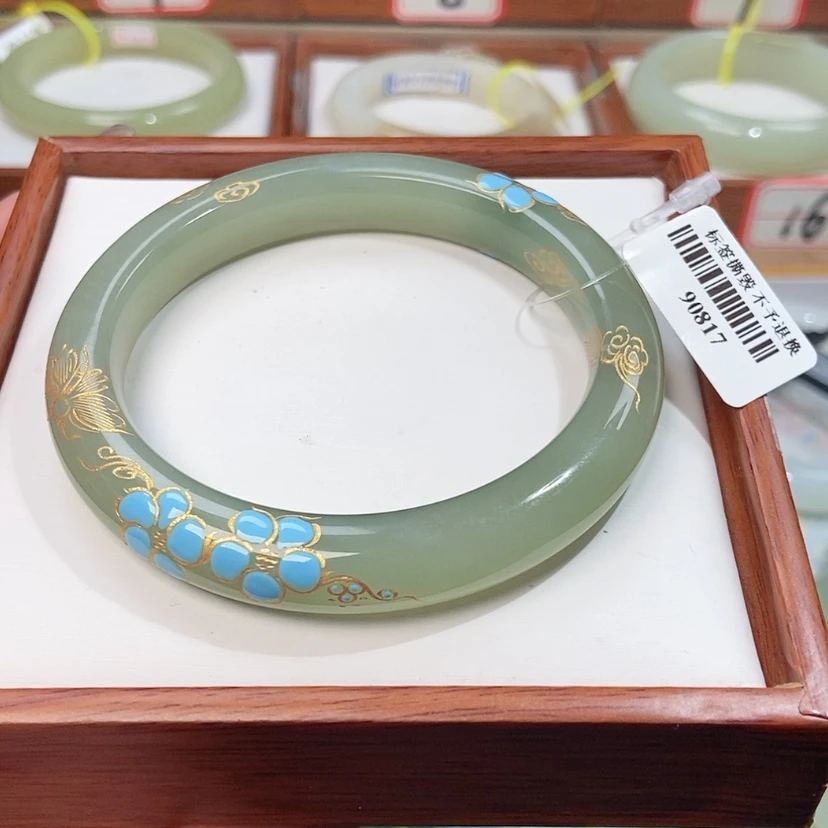 【闪购商品】和田玉手镯未镶嵌豆****爱5758