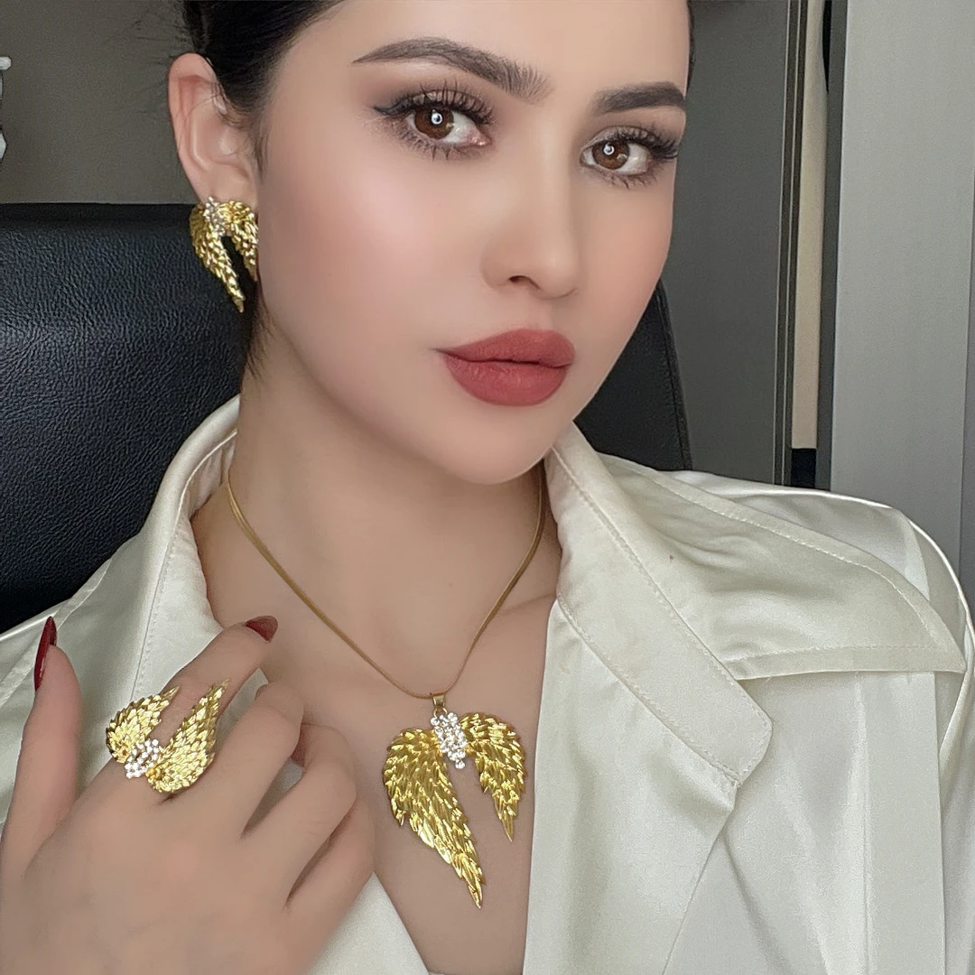 铜合金项链 Xyuer谢雨儿个性翅膀首饰套装