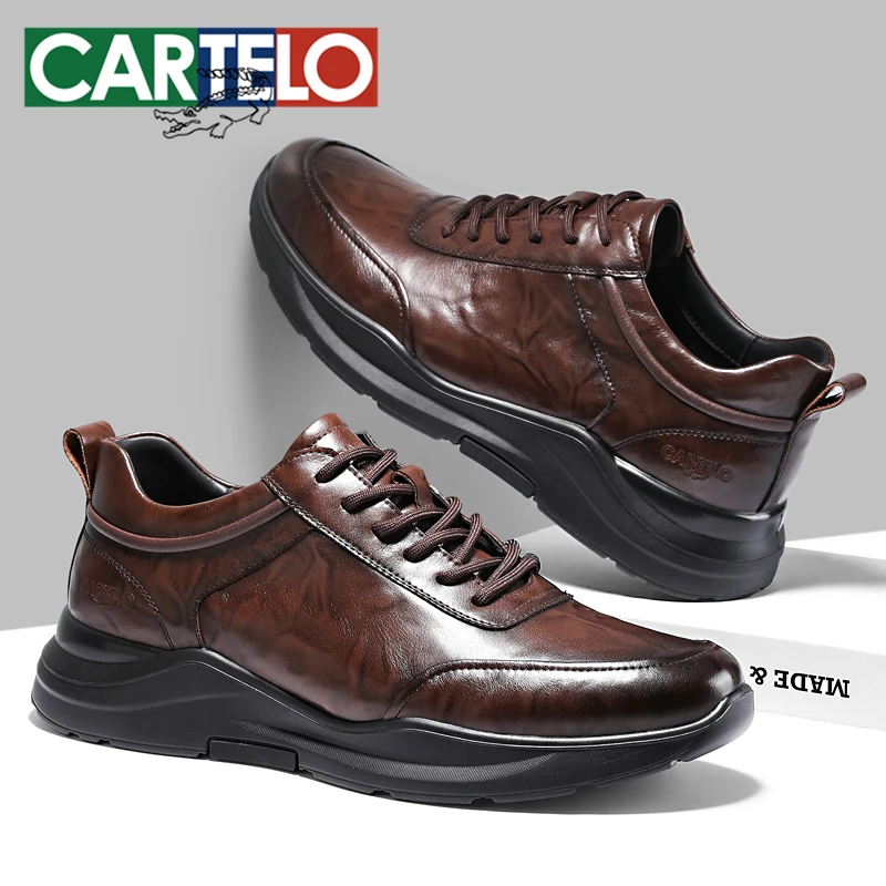 卡帝乐鳄鱼春季男士商务皮鞋百搭软底复古风爸爸鞋系带男士休闲鞋