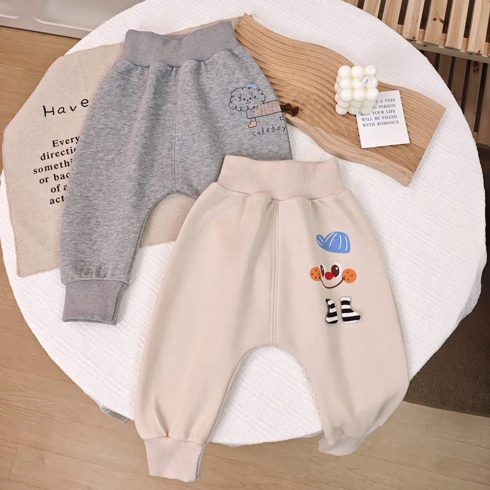 婴幼儿秋冬华棉卫裤宝宝外穿休闲哈伦裤小童松紧带长裤春秋棉裤子