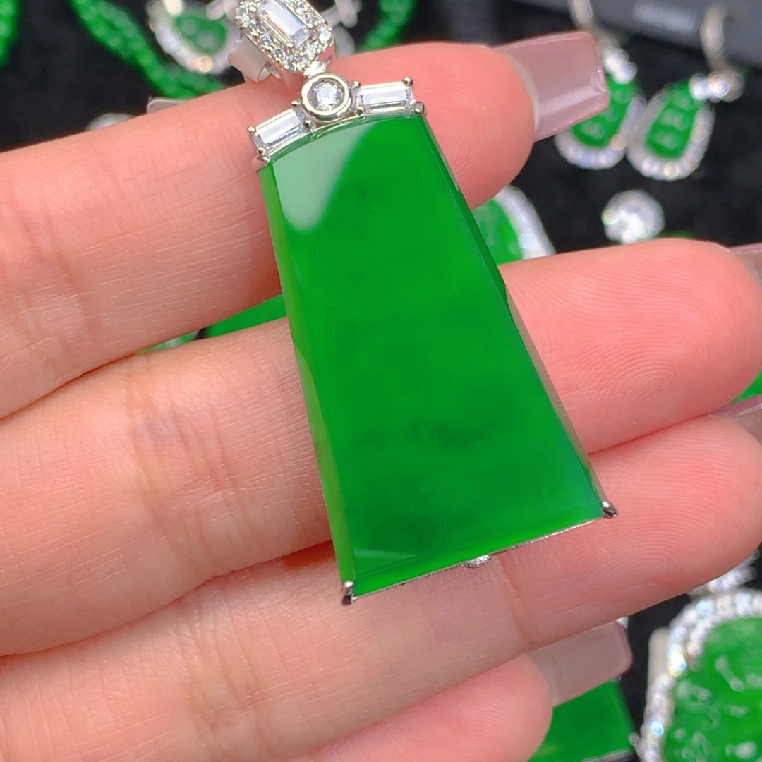 翡翠吊坠(不含链)银S925镶嵌