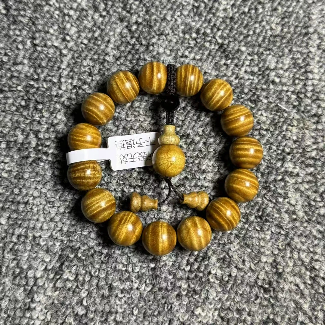 金丝楠满水波1.5/15文玩手串