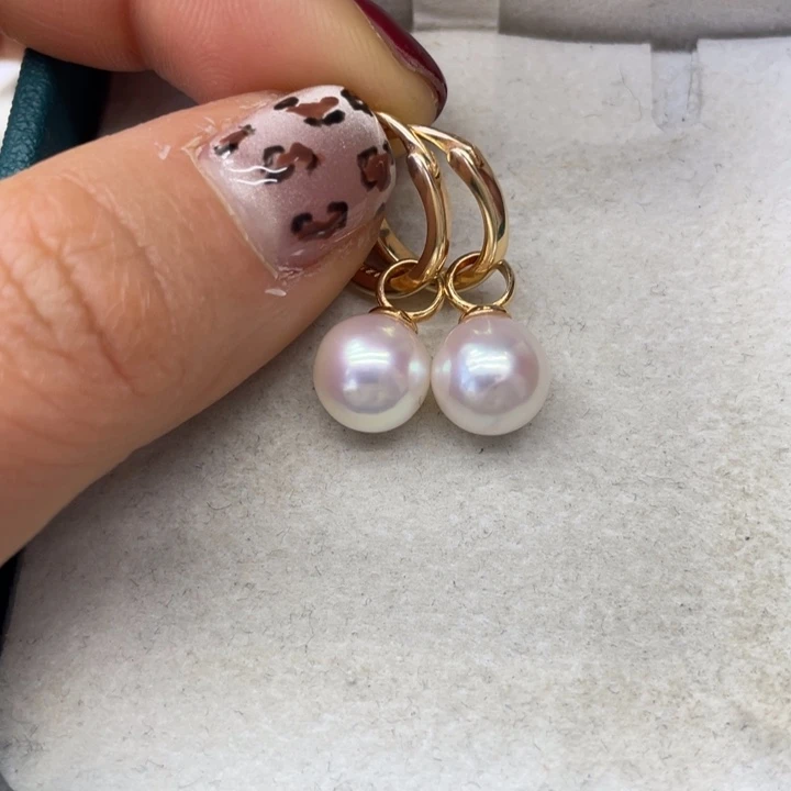 海水珍珠耳饰银S925镶嵌