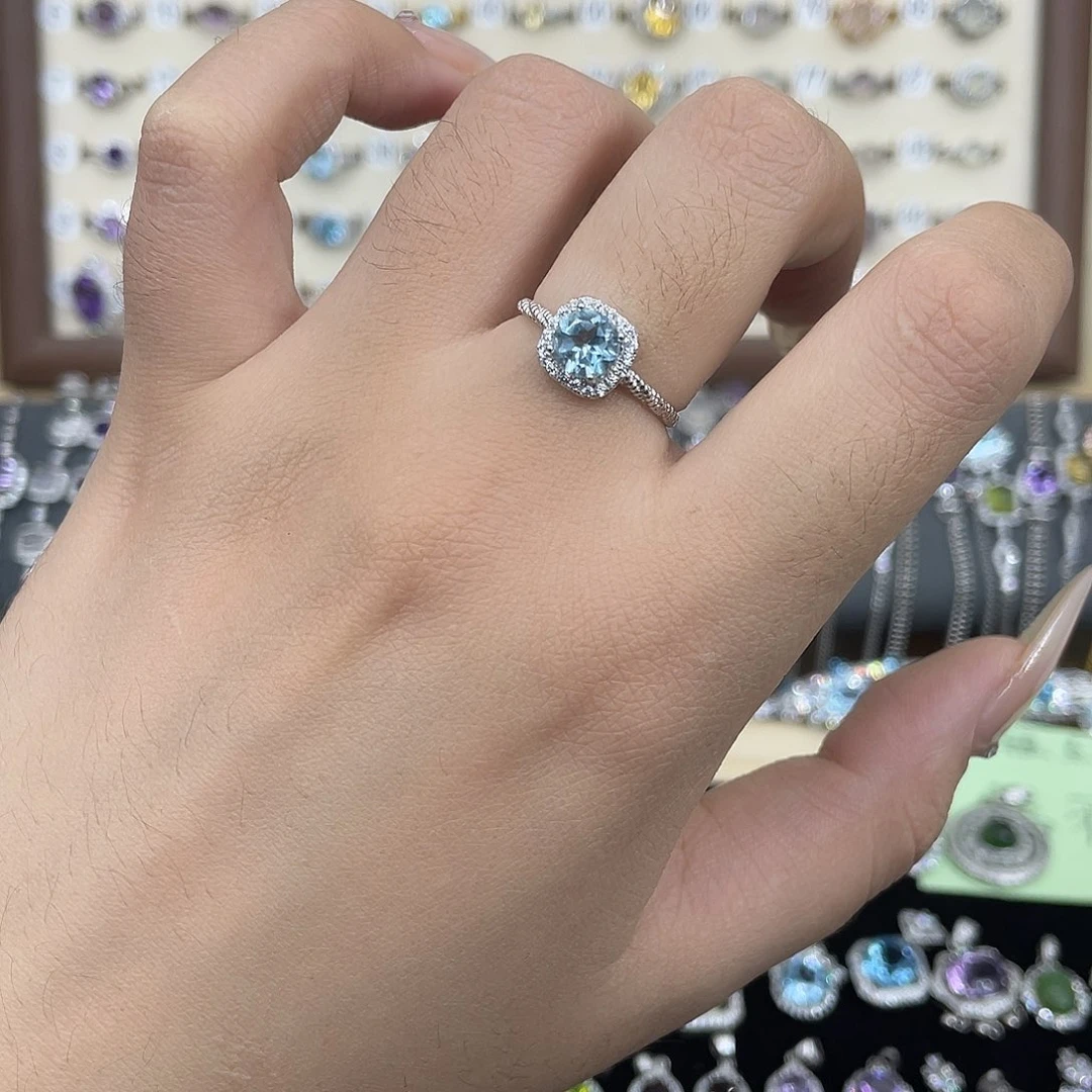 戒指银S925镶嵌托帕石