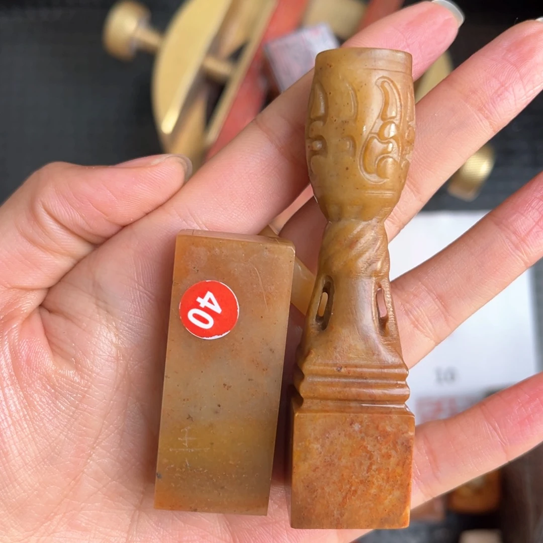 寿山石上***®现场纯手工篆刻