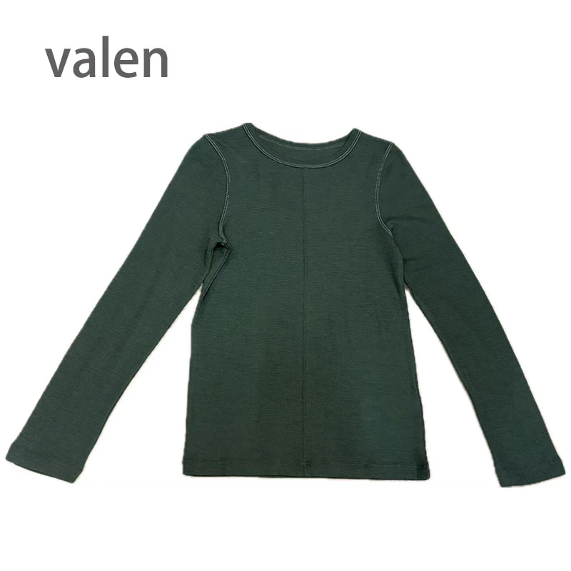 【valen维兰】初剪羊毛明线设计复古T恤