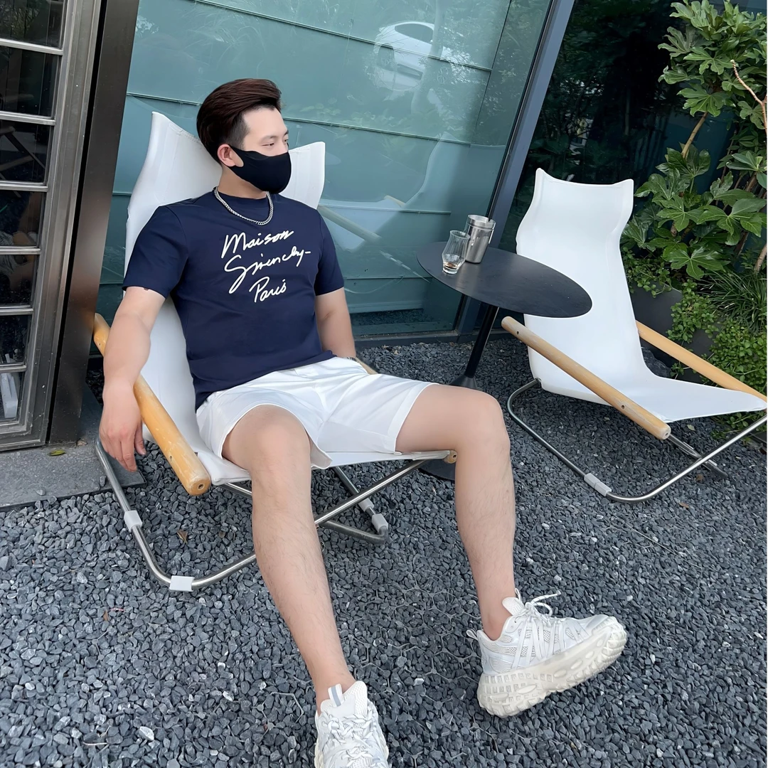KBSTYLE夏季修身圆领T恤时尚男装男士莫代尔液氨棉潮流短袖设计师