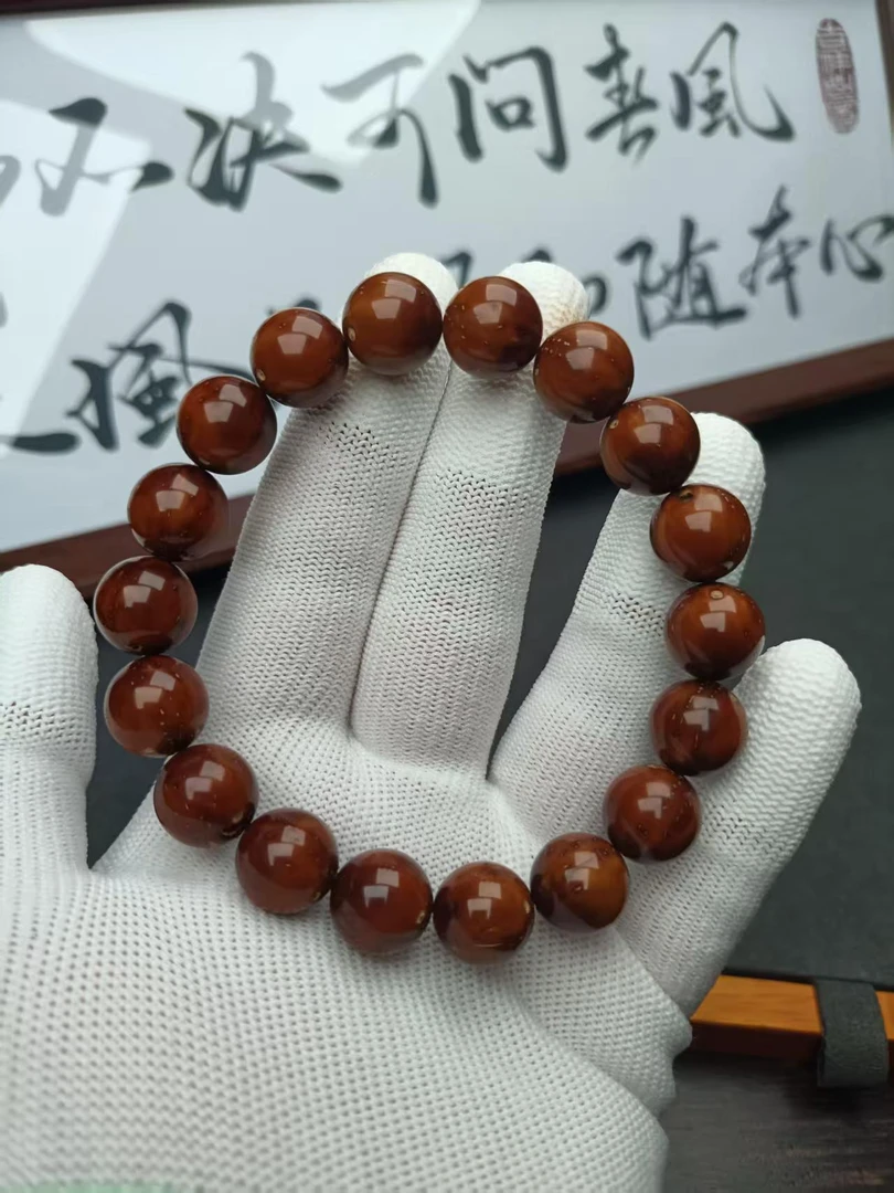 紫金鼠精品三眼菩提文玩手串