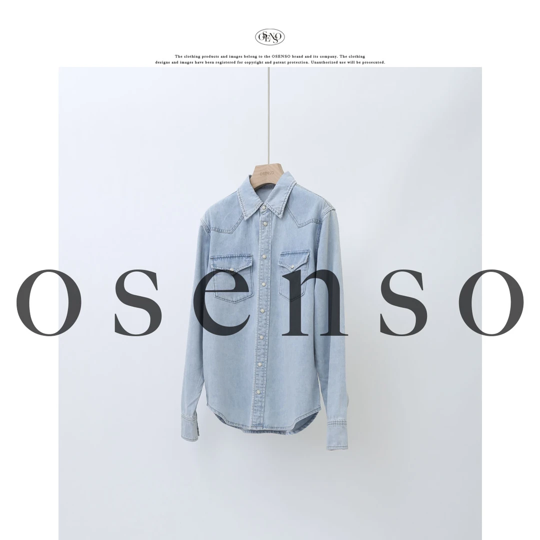 OSENSO"万能公式"早春休闲时尚简约设计款牛仔衬衫CS250213