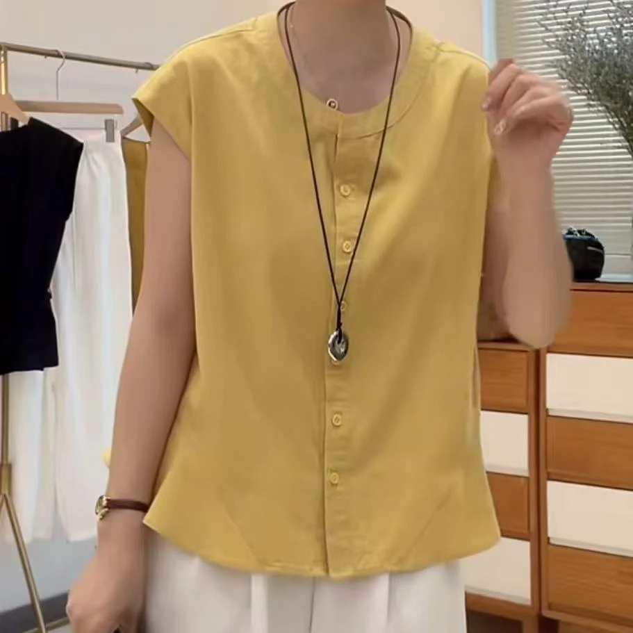 时尚百搭荷叶边落肩衬衫女2025夏季新款小众设计高级感宽松上衣