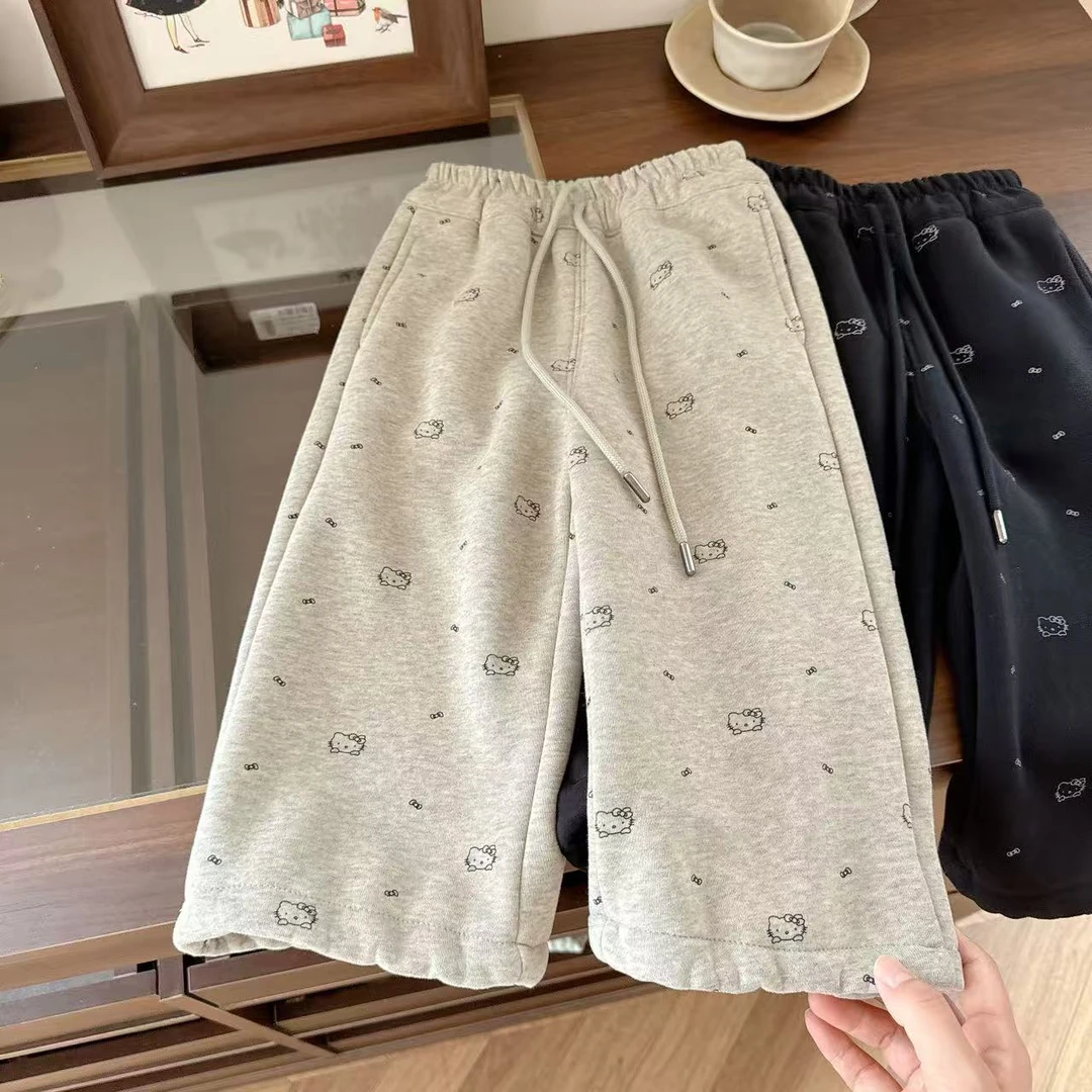 【鹿小冉】韩版女童深秋加绒卫裤儿童休闲直筒裤89612