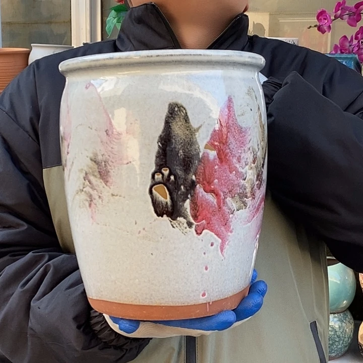 花盆紫砂口20高25瑕疵