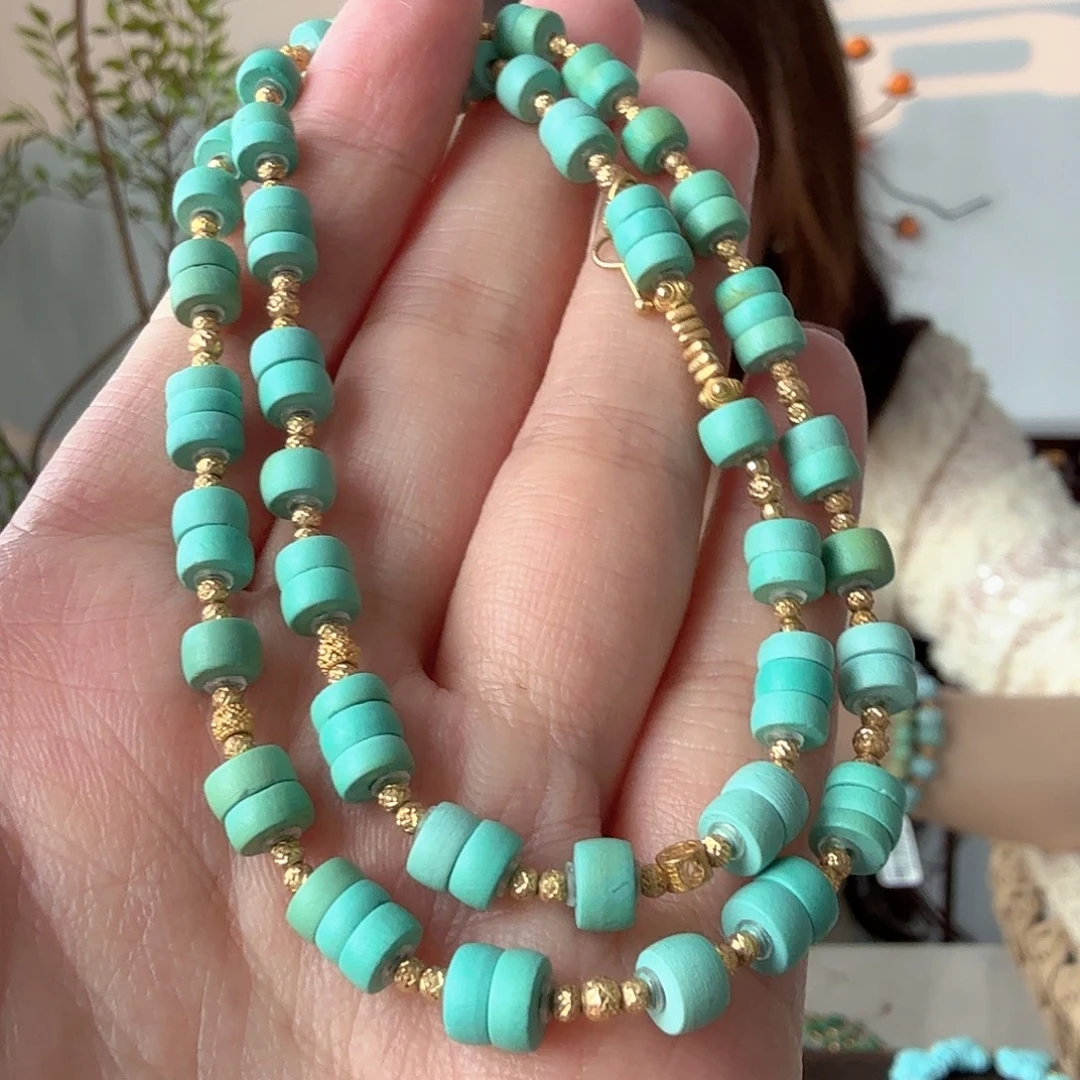 绿松石18K金镶嵌珠宝奇石