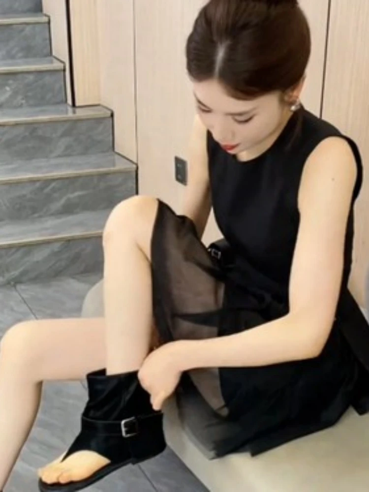 2025时尚套装小黑裙无袖简约百搭礼服套装连衣裙套装FJ61003