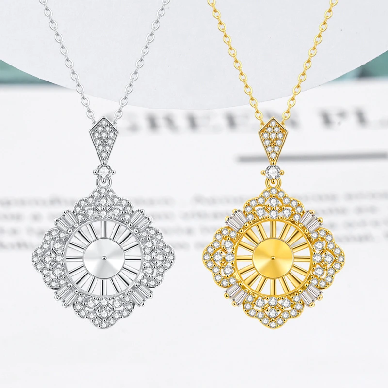 黄铜锆石吊坠 珍珠吊坠空托配饰珠锁骨项链颈链毛衣链配件批发