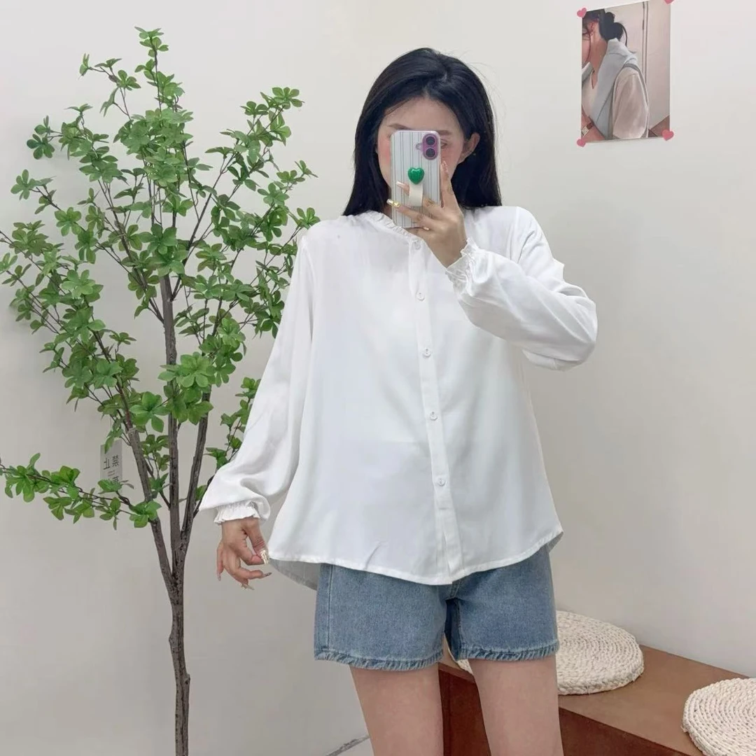 夏季新款女士防晒衣60支人造棉斜纹棉绸女士长袖开衫衬衣气质百搭