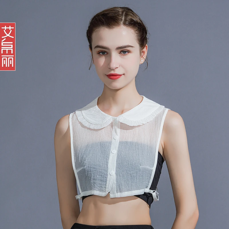 假领子女欧根纱百搭假衣领高档毛衣内搭高领秋冬打底装饰领立领