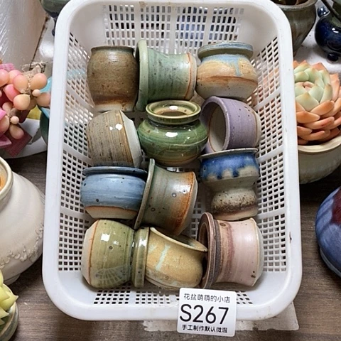 紫砂花盆267微瑕品口径3到4左右