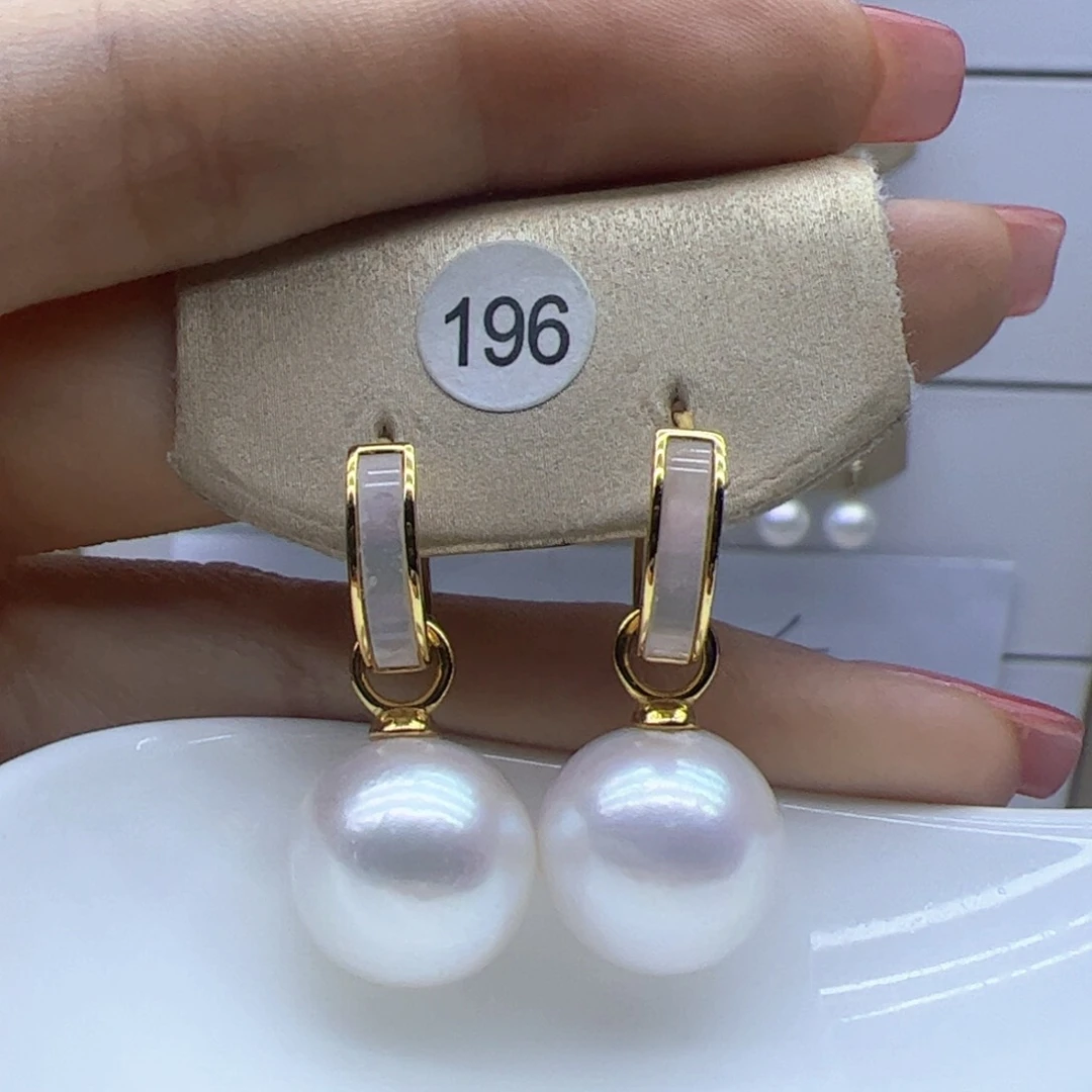 银S925镶嵌淡水珍珠耳饰