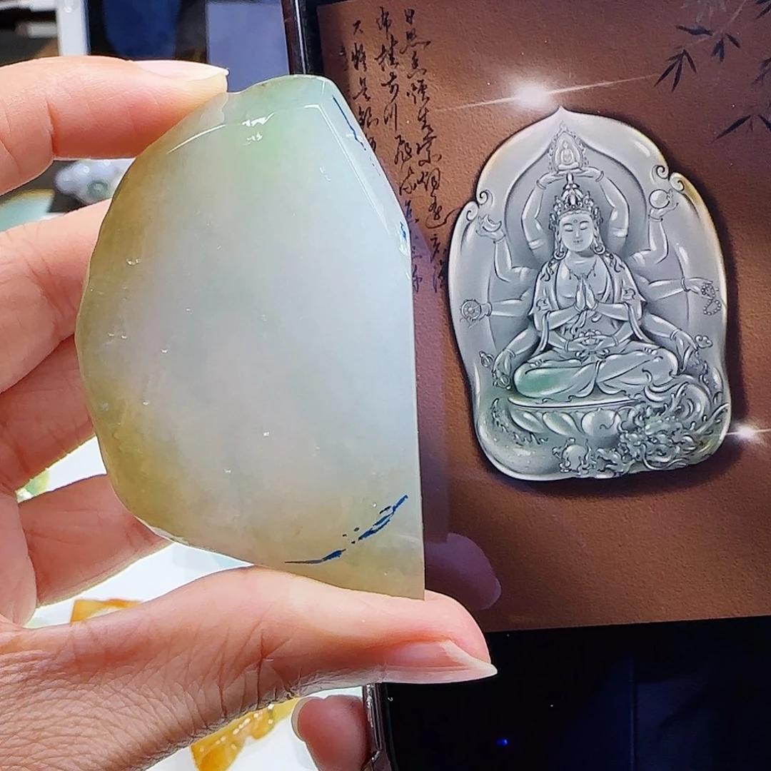 定制翡翠未镶嵌缅甸翡翠挂件