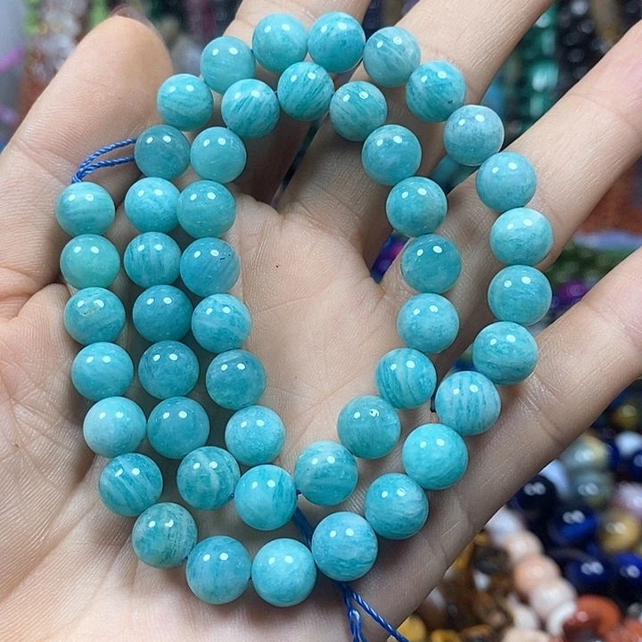 未镶嵌玛瑙/玉髓珠宝半成品A级天然天河石卡8mm
