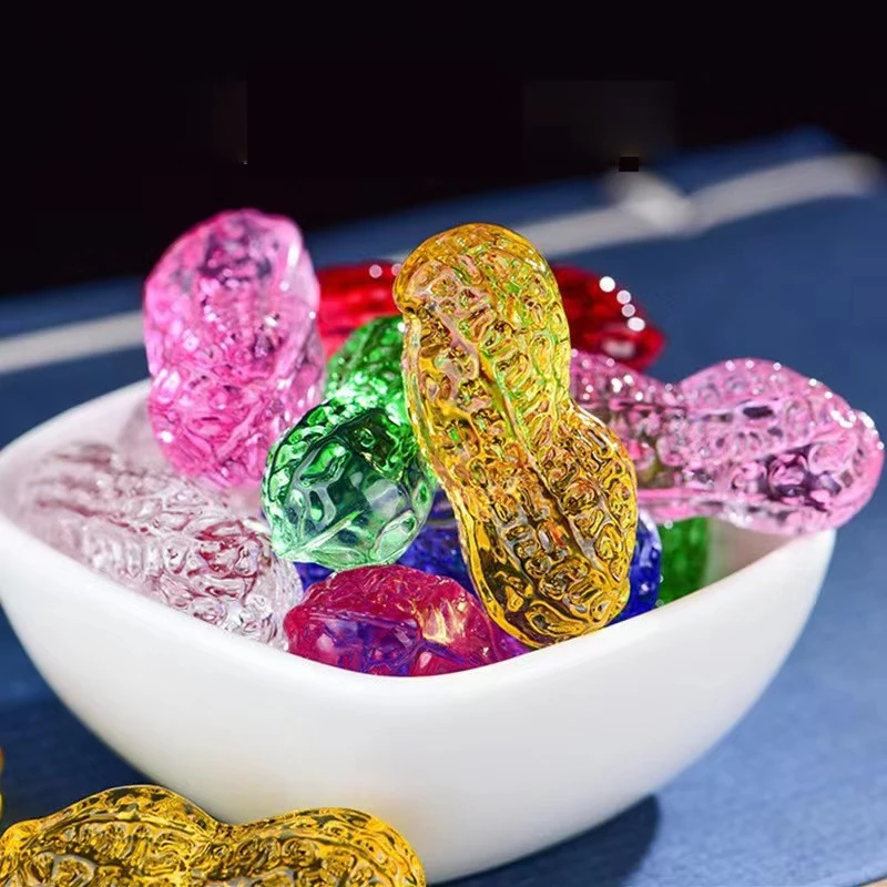 七彩水晶花生立体摆件中式家居装饰开业乔迁礼品
