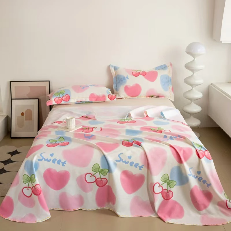 免费加工特厚正品棉小竹布料爱心樱桃