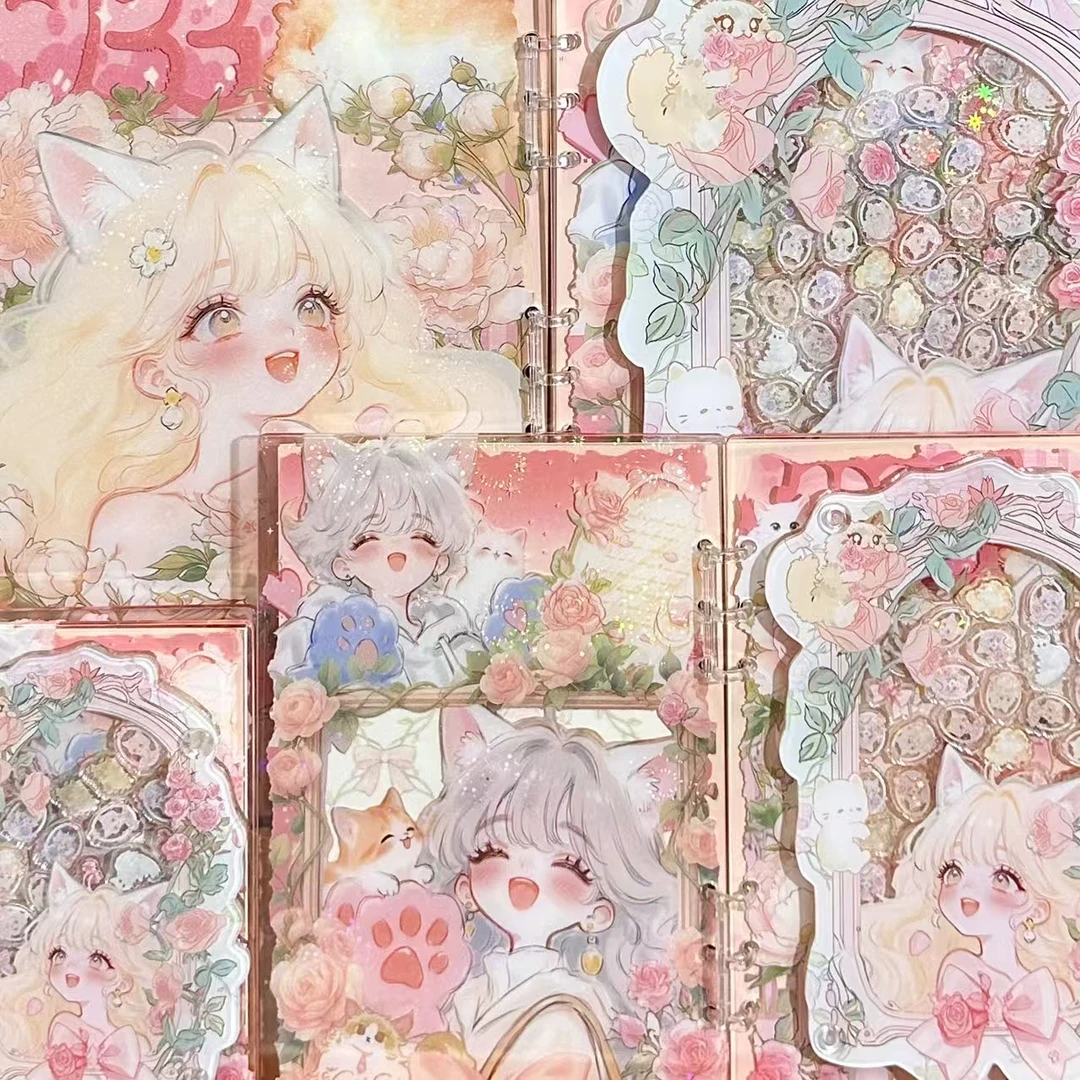 【玫瑰狐狸少女】高定摇摇本套餐活页本手工DIY收纳盒亚克力