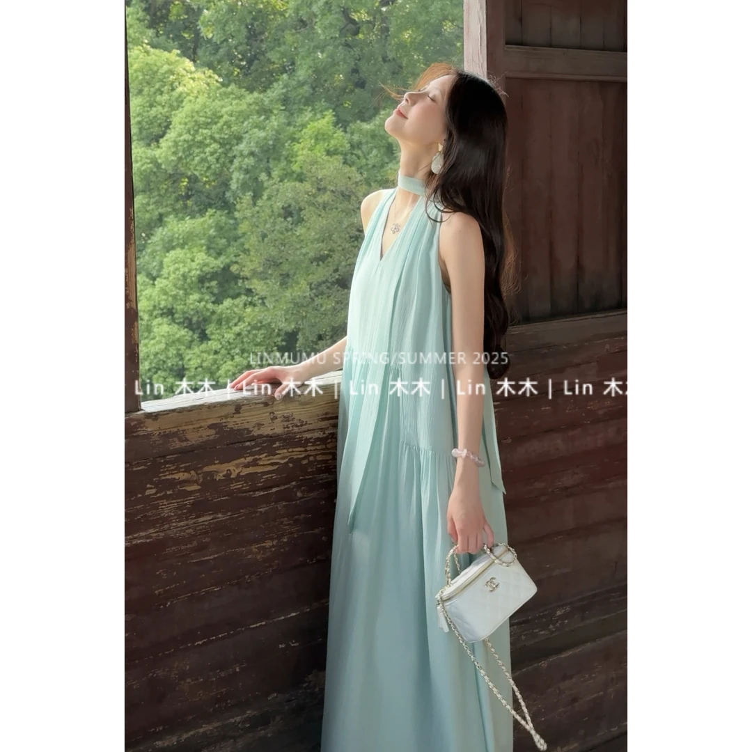 Lin/林木木  温柔显气质无袖背心度假风连衣裙