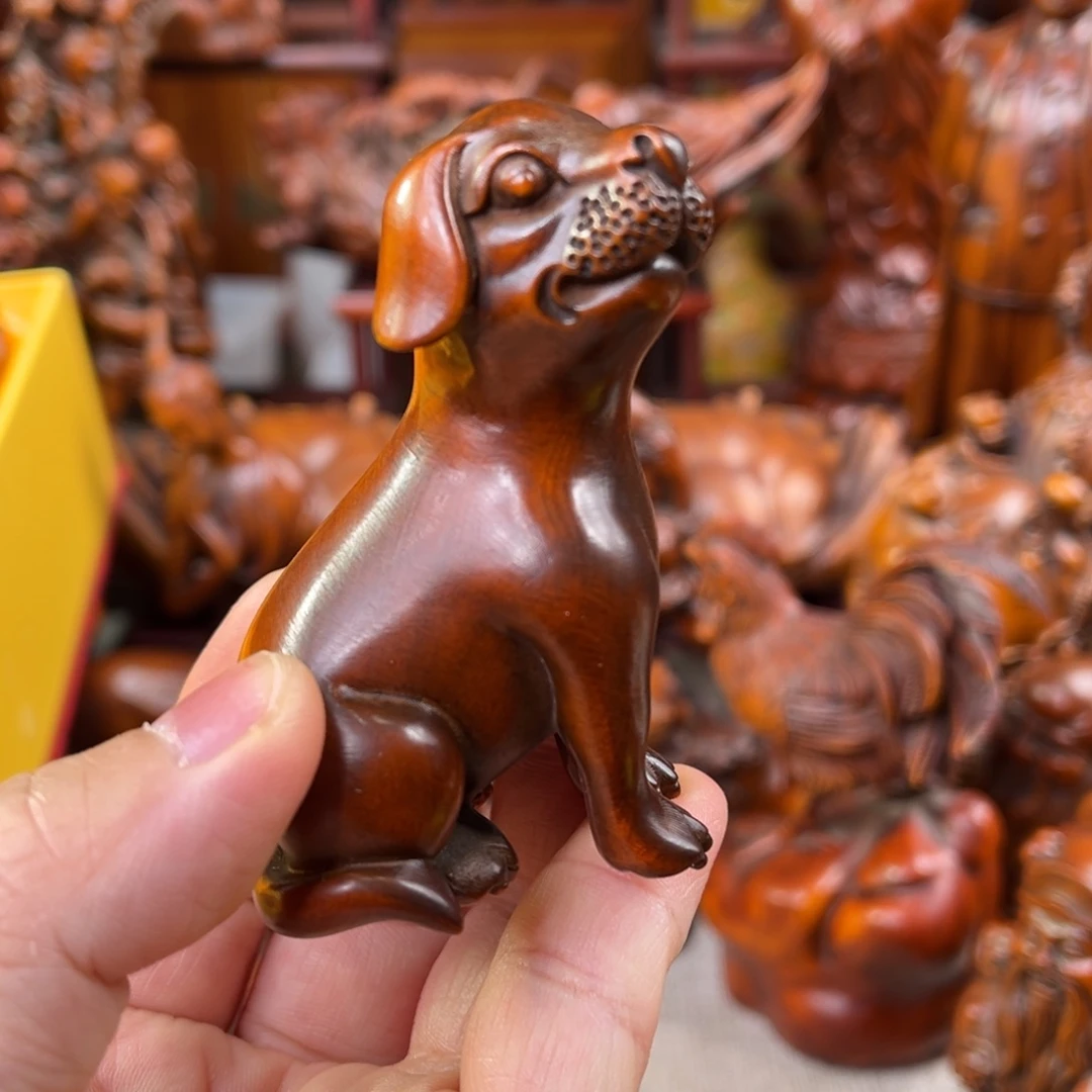木黄杨木雕刻艺术 狗
