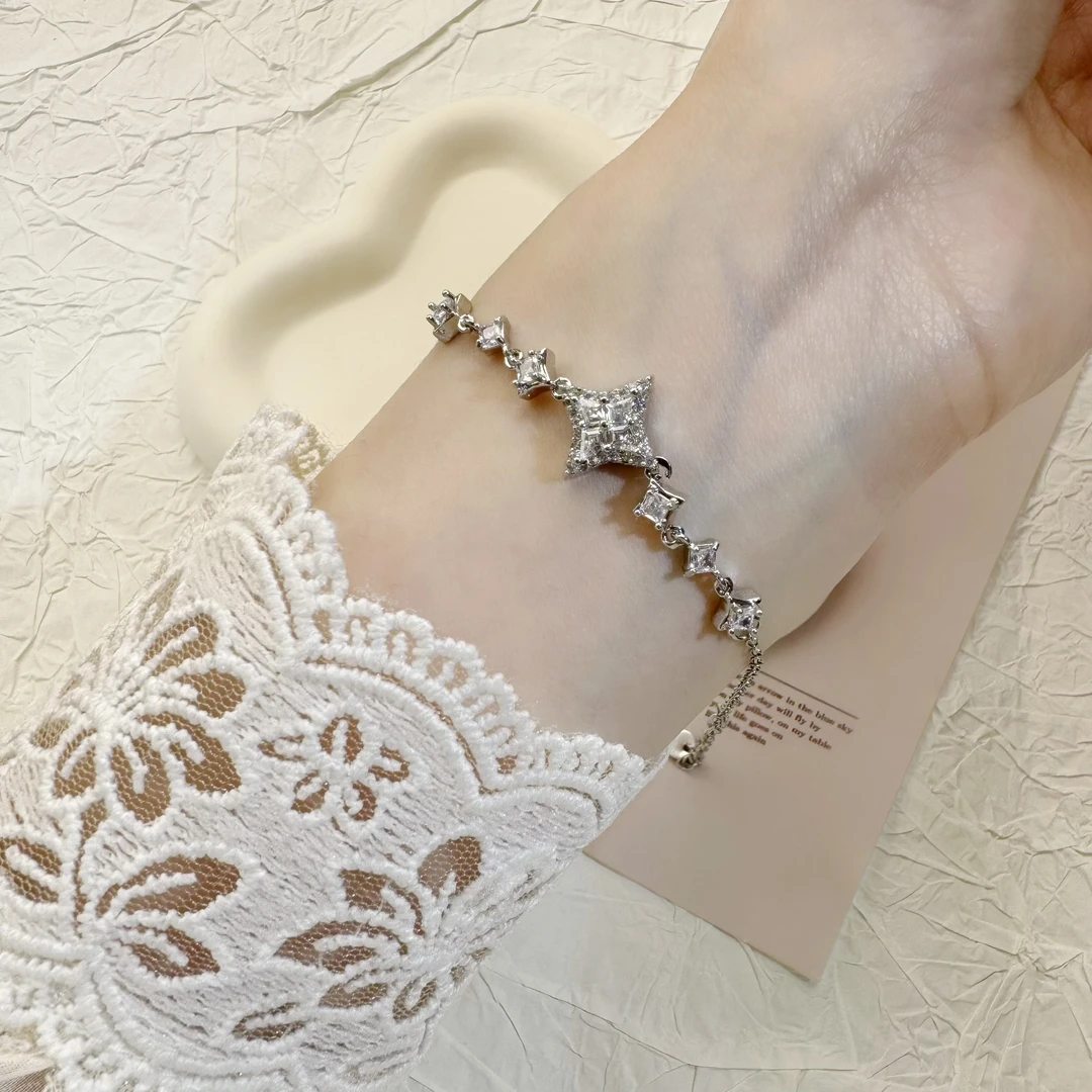 合金锆石手链 超闪芒星轻奢小众高级感时尚百搭手链首饰饰品手饰