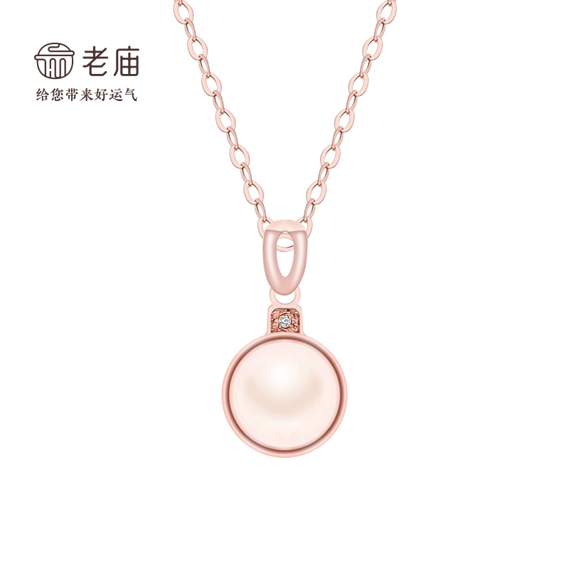 老庙 坠链均925银仿珍珠 老庙珍爱一生珍珠吊坠S925银简约项链