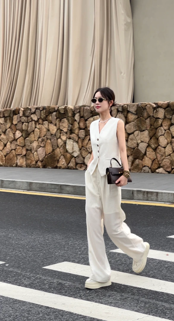 老钱风长裤时尚显瘦套装高级感设计后系透气